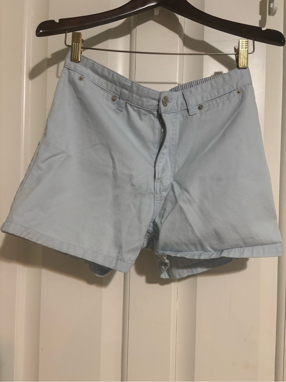 Girls Light Blue Cotton Shorts-size 8